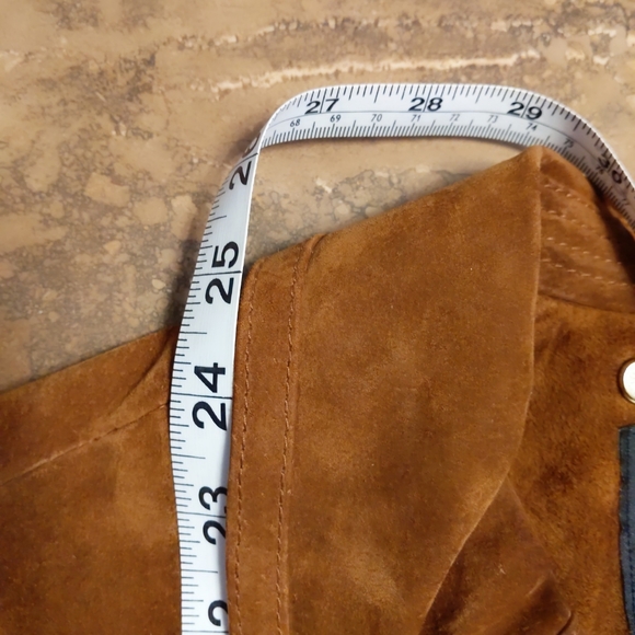 Isaac Mizrahi Live brown suede jacket gold size 8 - Picture 9 of 11